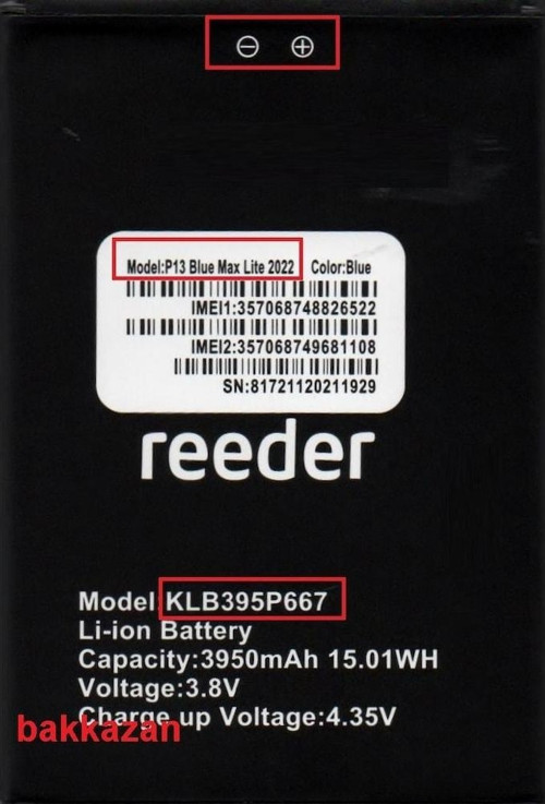 P13 Blue Max Lite 2022 KLB395P667 Batarya Pil