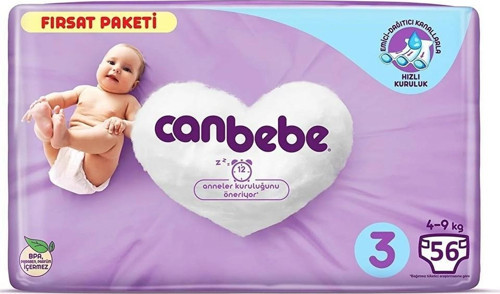 Bebek Bezi Fırsat Paketi 3 Beden Midi (4-9 kg) 56 lı