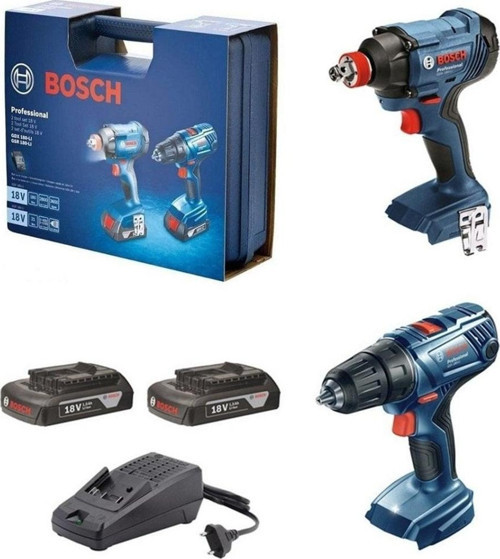 GDX 180-LI + GSR 180-LI 18 Volt 2.0 Ah Çift Akülü Delme/Vidalama - Çantalı