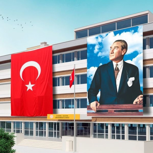 300x450 Atatürk Posteri ve Türk Bayrağı Raşel Kumaş-2