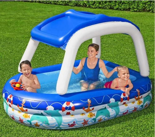 54370 Büyük Boy Dikdörtgen Şişme Aile Havuzu 213X155X132