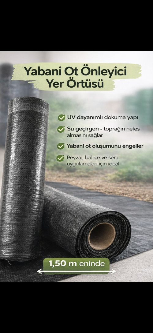 (1,50 * 100 Mt) Jüt/malç Taban Örtüsü-Sera Yerörtüsü-Peyzaj Uygulama Örtüsü Yabani Ot Engelleme Örtüsü