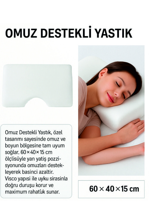 Omuz Destekli Visco Yastık 40X60X15,Rahat Yastık,