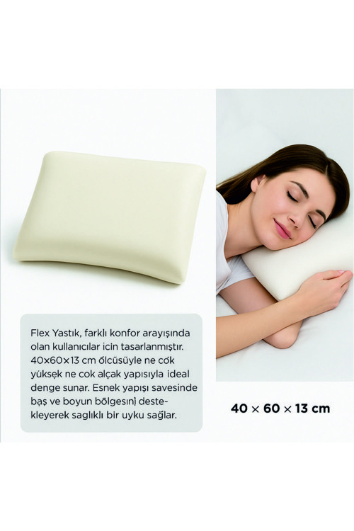 Flex Yastık,40 × 60 × 13 Cm Visko Yastık,Rahat Yastık