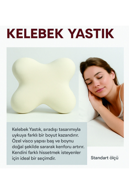 Kelebek Yastık, Kelebek Boyun Destekli Ortopedik Yastık Visco Yastık