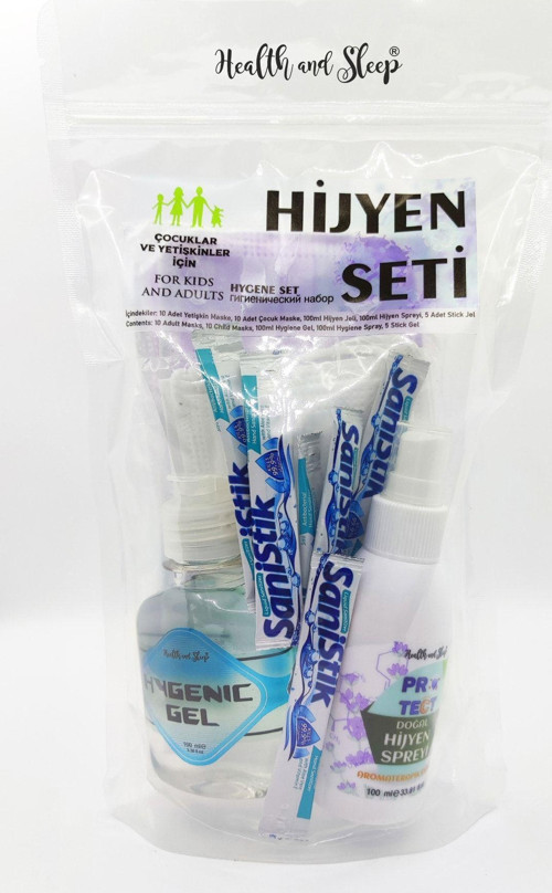Hijyen Seti (Mor Ve Beyaz Maskeli)