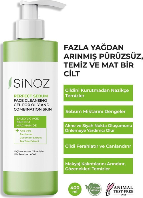 Perfect Sebum Dengeleyici Yüz Temizleme Jeli 400 ml Yağlı Karma Ciltler Için