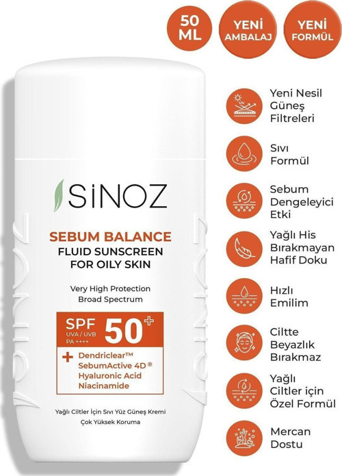 Spf50 Yağlı Ciltlere Özel Sıvı Yüz Güneş Kremi - Yeni Nesil Güneş Filtreleri Hibrit Formül 50ml