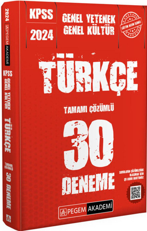 2024 KPSS Genel Yetenek Genel Kültür Türkçe 30 Deneme