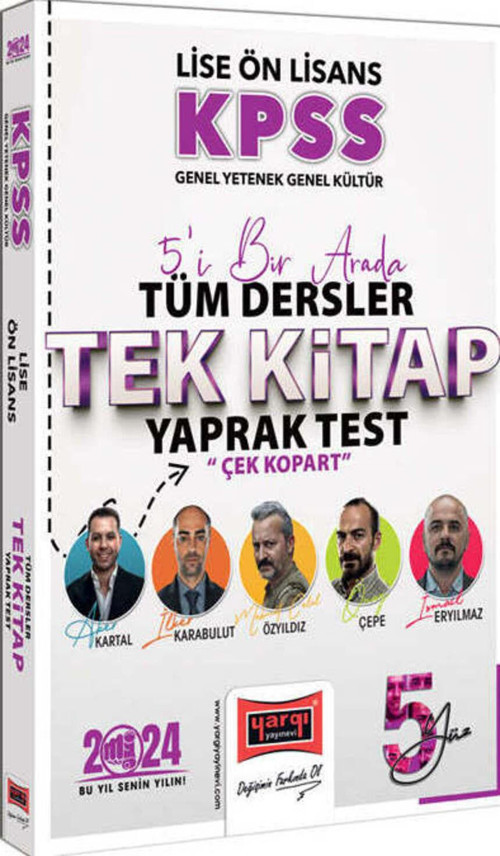 2024 KPSS Lise Ön Lisans GK-GY 5Yüz Ekibi Tüm Dersler Çek Kopart Yaprak Test