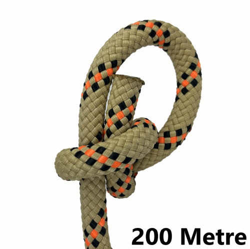 Orca 11 mm 200 Metre Polyamid Statik Halat – Kurtarma, Dağcılık ve Gemici İpi Bej