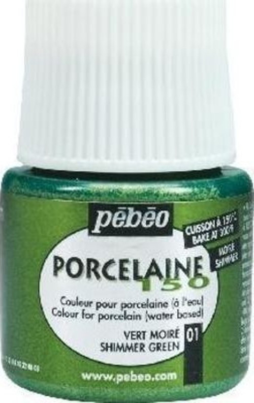 Porcelaine 150 Fırınlanabilir Porselen Boyası (Metalik) 101 Shimmer Green