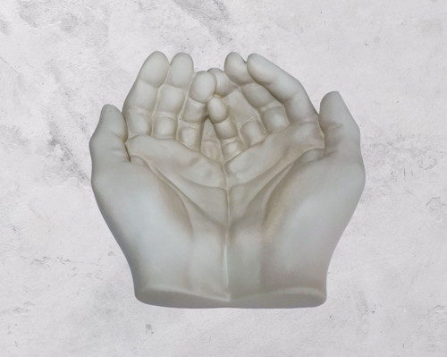 Avuç İçi El Sanatı Dekoratif Tabak 15x15 cm Bej