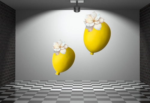 Duvar Dekorasyon Balon Bahçe 1 Büyük 1 Küçük Boy 2’li Sarı