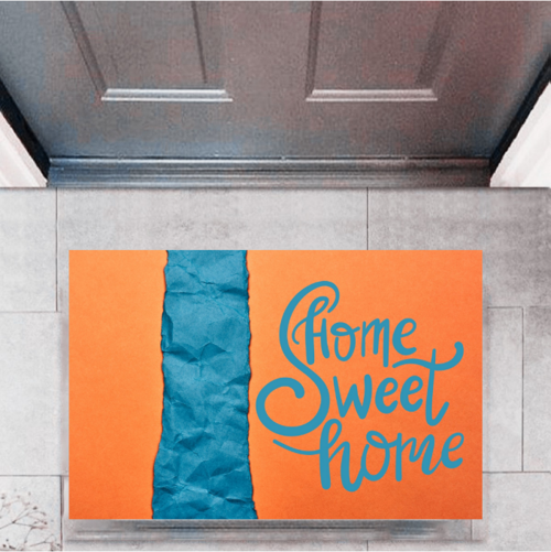 Kapı Önü Paspası Dekoratif Dijital Baskı Home Sweet Home P-2328
