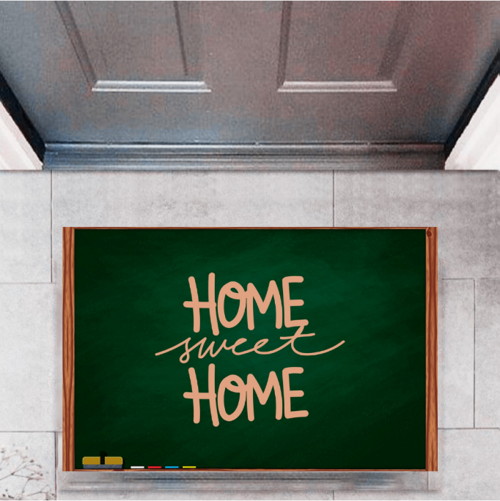 Kapı Önü Paspası Dekoratif Dijital Baskı Home Sweet Home P-2330