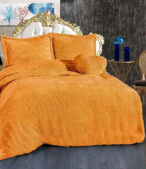Peluş Nevresim Takımı Welsoft 200x220 cm Hardal