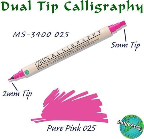 Calligraphy Çift Uçlu Kaligrafi Kalemi 2 mm + 5 mm 025 Pure Pink