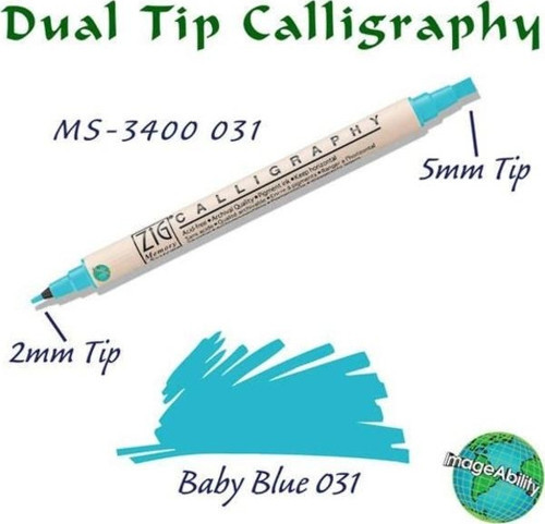Calligraphy Çift Uçlu Kaligrafi Kalemi 2 mm + 5 mm 031 Baby Blue