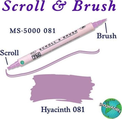Scroll & Brush Çift Çizgi ve Fırça Uçlu Kaligrafi ve Gölgeleme Kalemi 081 Hyacinth