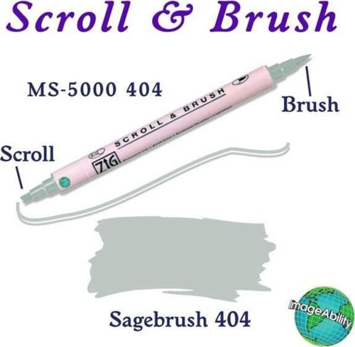 Scroll & Brush Çift Çizgi ve Fırça Uçlu Kaligrafi ve Gölgeleme Kalemi 404 Sagebrush