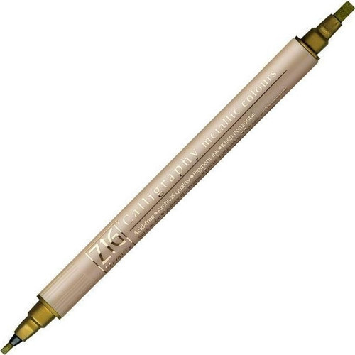 Çift Uçlu Yaldızlı Kaligrafi Kalemi 2 mm + 3.5 mm 101 Metallic Gold