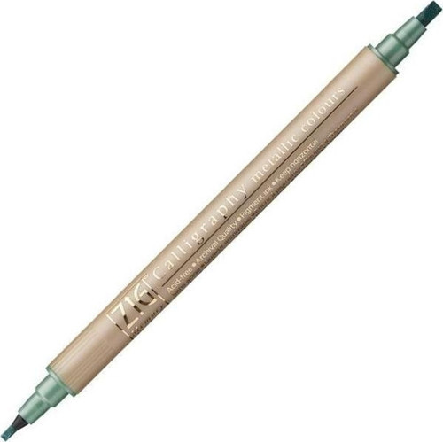 Çift Uçlu Yaldızlı Kaligrafi Kalemi 2 mm + 3.5 mm 121 Metallic Green