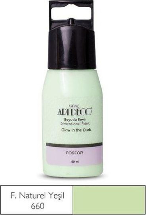 Karanlıkta Parlayan (Glow in the Dark) Boyutlu Boya 60 ml. FOSFORLU YEŞİL