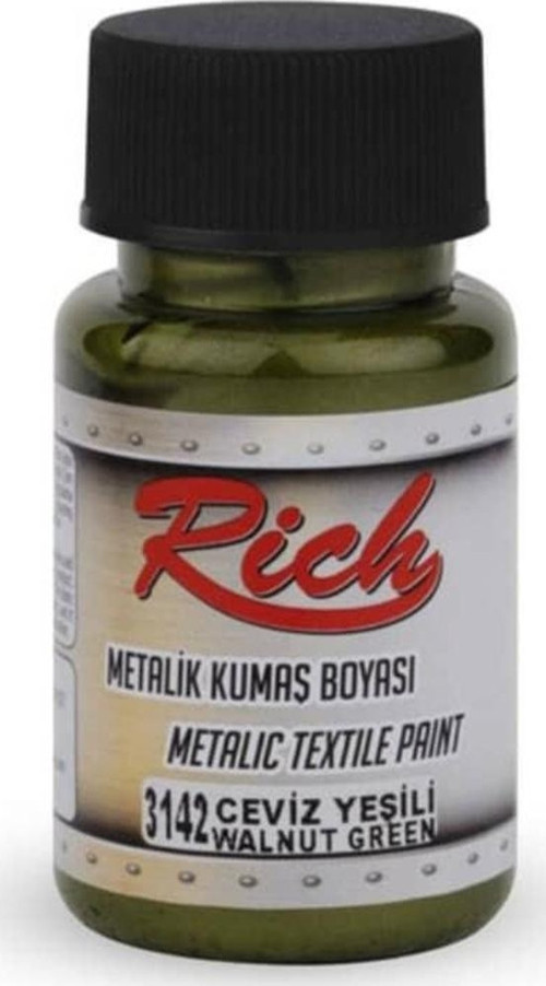 Metalik Kumaş Boyası 50 cc. 3142 CEVİZ YEŞİLİ