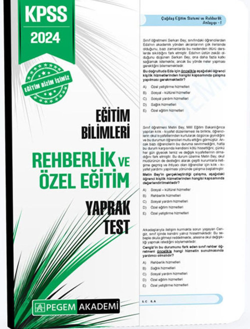2024 KPSS Eğitim Bilimleri Rehberlik ve Özel Eğitim Yaprak Test