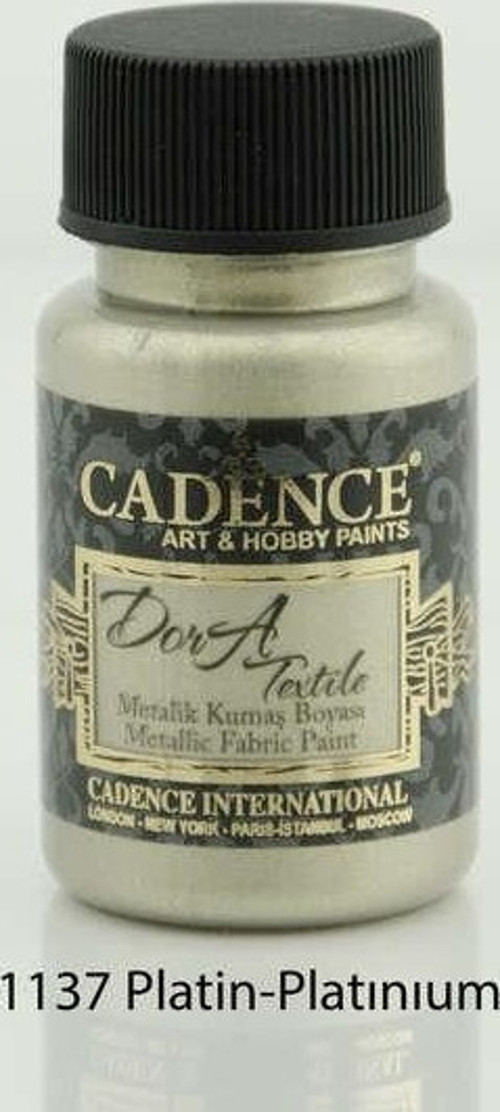 Dora Textile Metalik Kumaş Boyası 50 ml. 1137 PLATİN
