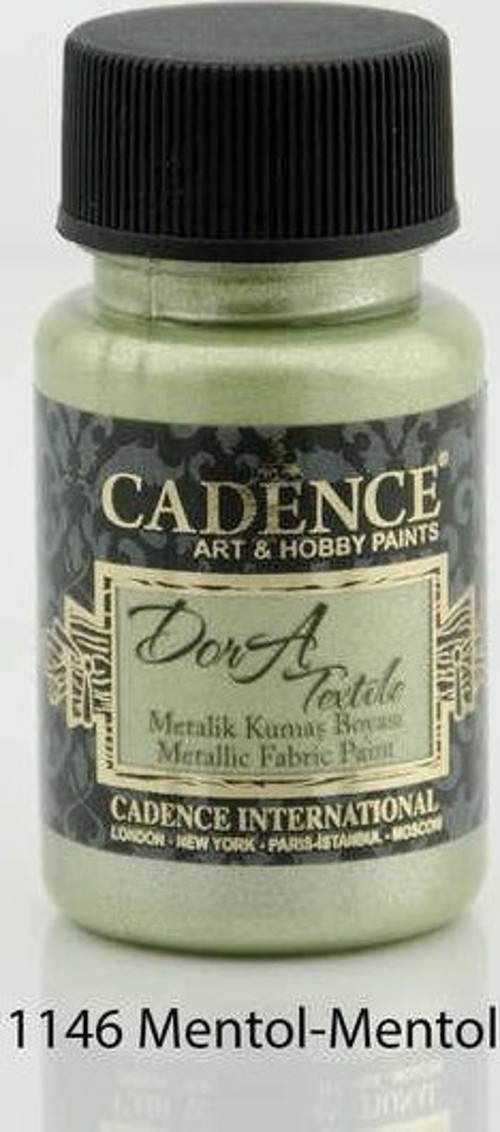 Dora Textile Metalik Kumaş Boyası 50 ml. 1146 MENTOL