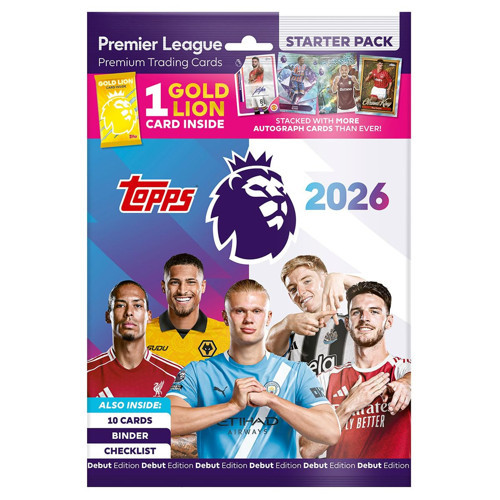 Premier League 2025/26 Kart Albümü Starter Pack 10 Futbol Kartı + Özel Gold Lion Kart