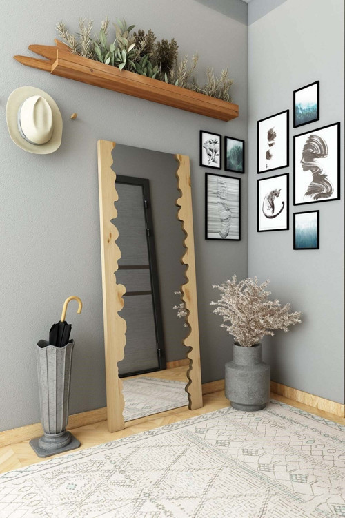 Miral Masif Ağaç Natural Renk 150x60 Boy Aynası Cpt2332-150