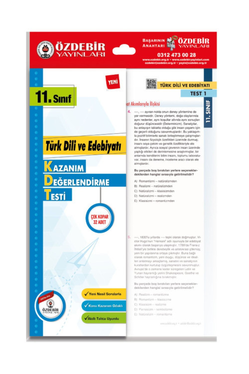 Özdebir Yayınları 11. Sınıf Türkdili Ve Edebiyat Çek Kopar Yaprak Test