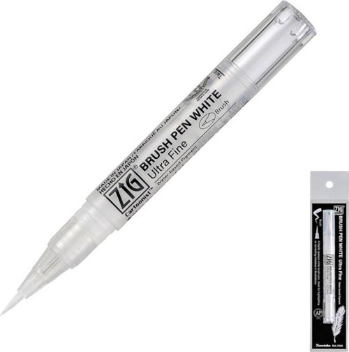 Brush Pen White Ultra Fine İnce Fırça Uçlu Kalem Beyaz