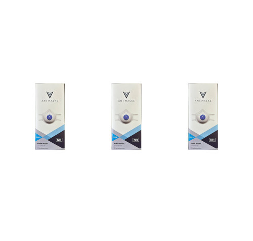 Beyaz Ventilli FFP2 NR Toz İş Güvenlik Sanayi Boya Konik Maske - 25 Adetlik 3 Paket