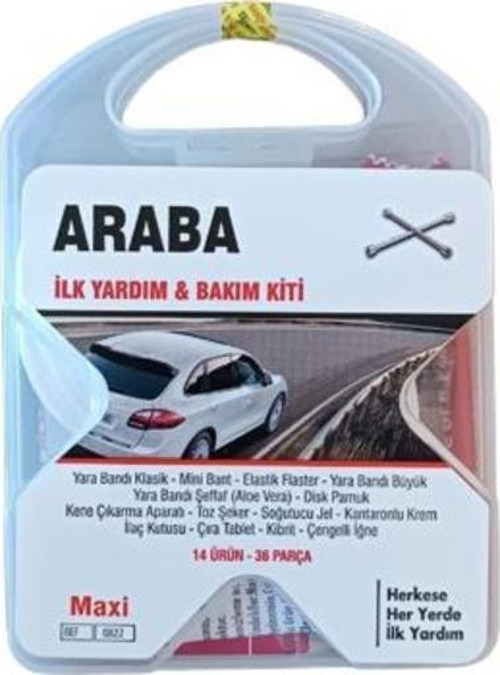 Araba Ilk Yardım Ve Bakım Kiti MiniKit 14 Ürün 36 Parça