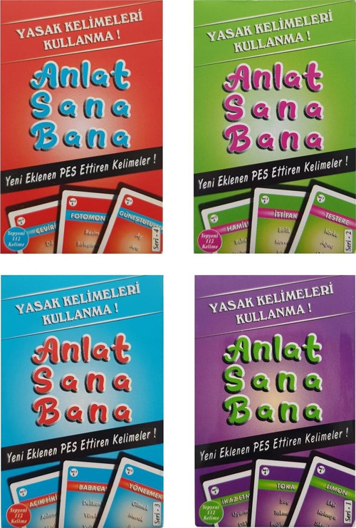 Anlat Sana Bana Yasaklı Kelime Kart Oyunu 4lü Tam Set