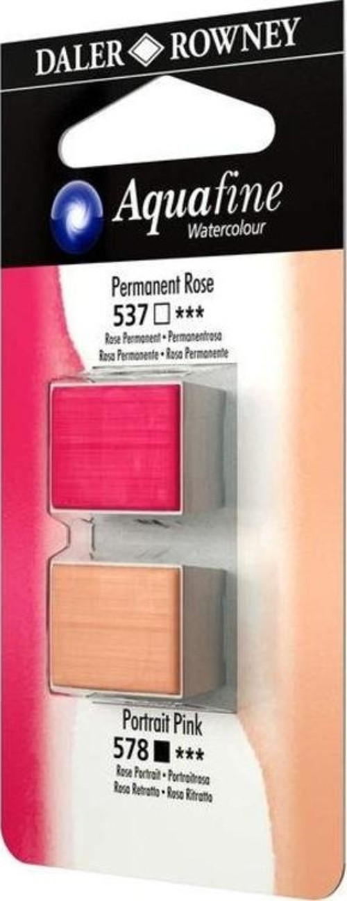 Aquafine 1/2 Tablet Suluboya 2'li Set PERMANENT ROSE/PORTRAIT PINK
