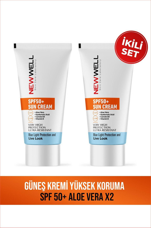 2 Adet Güneş Kremi Yüksek Koruma Spf 50+(Aloe Vera)