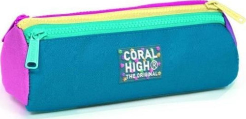 Coral High Kids Pembe Pastel Renkli Üç Bölmeli Kalem Çantası 22059