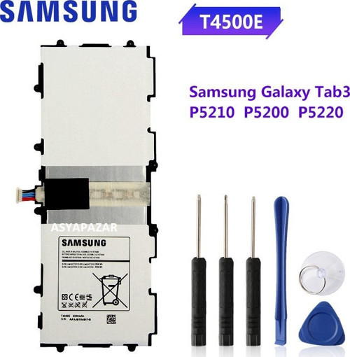 Samsung Tab 3 10.1 P5200 P5210 P5220 Pil Batarya T4500e + Tamir Seti