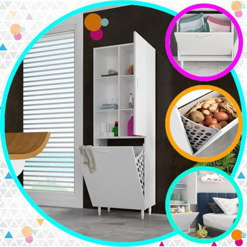 Sepetli Mutfak Dolabı Kirli Çamaşır Dolabı Sepetli Banyo Dolabı Oyuncak Dolabı