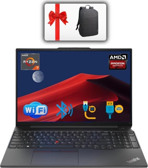 Nb E16 Thınkpad 21JT0017TX ATL34 RYZEN7-7730U 8GB 512GB M.2 SSD O/b 16 FDOS Taşınabilir Bilgisayar + ÇANTA