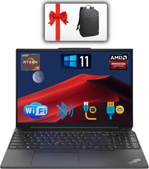 Nb E16 Thınkpad 21JT0017TX ATL45 RYZEN7-7730U 16GB 512SSD O/b 16 WİN 11 PRO Notebook + ÇANTA