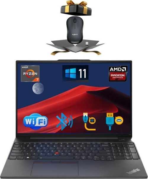 Nb E16 Thınkpad 21JT0017TX ATL68 RYZEN7-7730U 12GB 512 GB M.2 SSD 16 WİN 11 PRO Notebook+ MOUSE