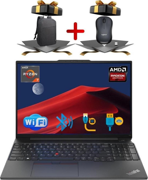 Nb E16 Thınkpad 21JT0017TX ATL78 RYZEN7-7730U 12GB 1TB M.2 SSD 16 FDOS Notebook+ MOUSE+ÇANTA