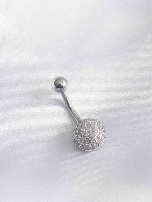 316L Cerrahi Çelik Zirkon Taş Detay Kadın Göbek Piercing - TJ-PR1224