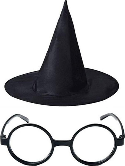 Harry Potter Büyücü Şapkası ve Harry Potter Büyücü Gözlüğü Siyah Renk